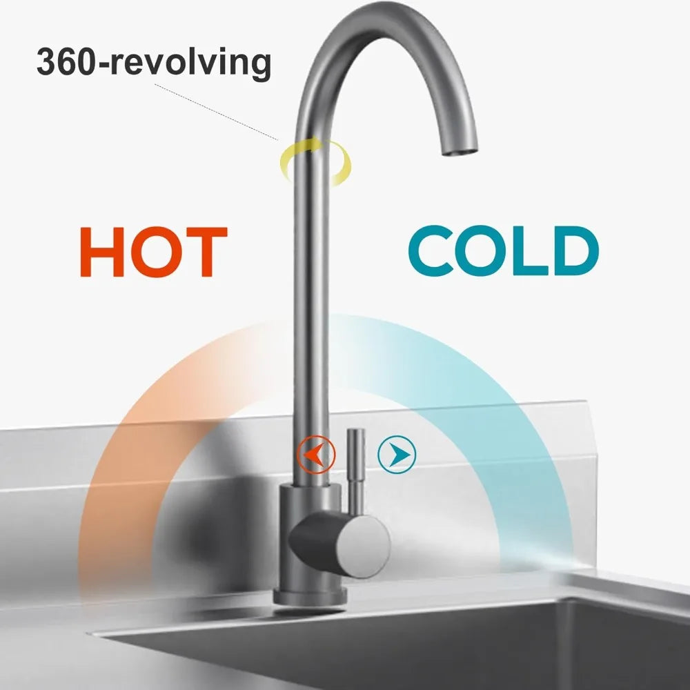 Stainless Steel Utility Sink 39.5 Inch Single Bowl