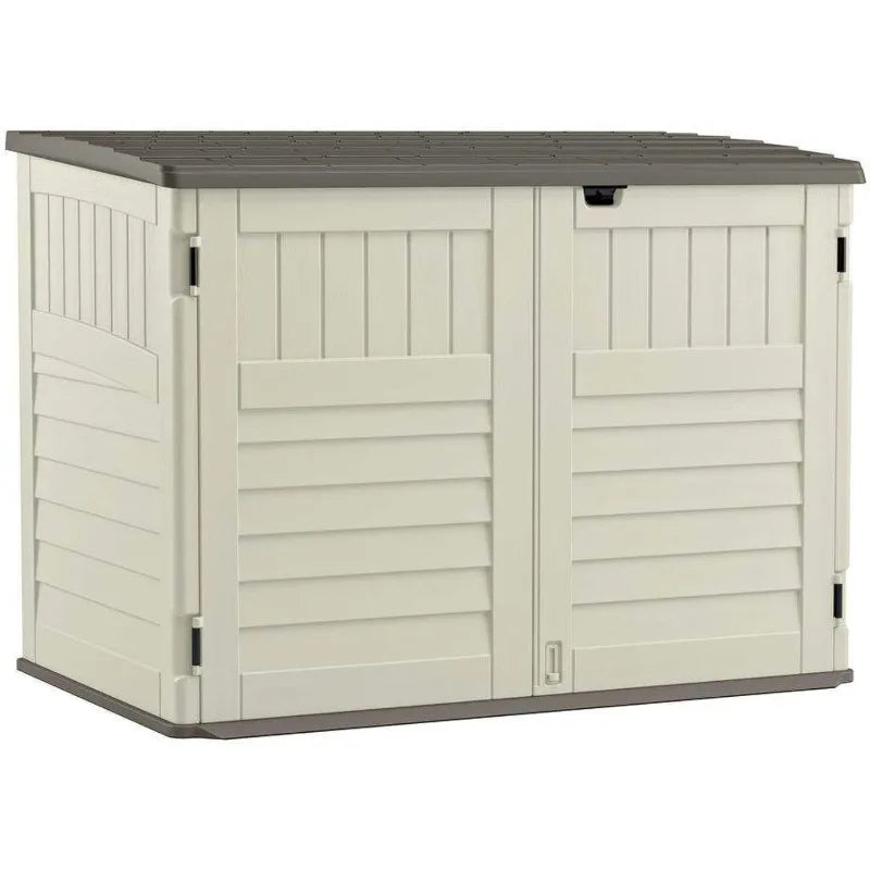 Horizontal Stow-Away Storage Shed Natural Wood-like Outdoor Storage