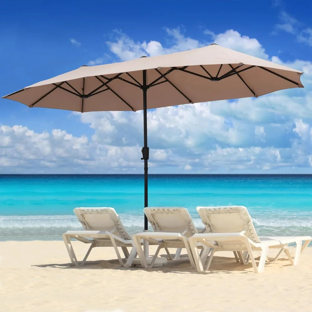 13Ft Large Patio Umbrella With Base Outdoor Double-Sided