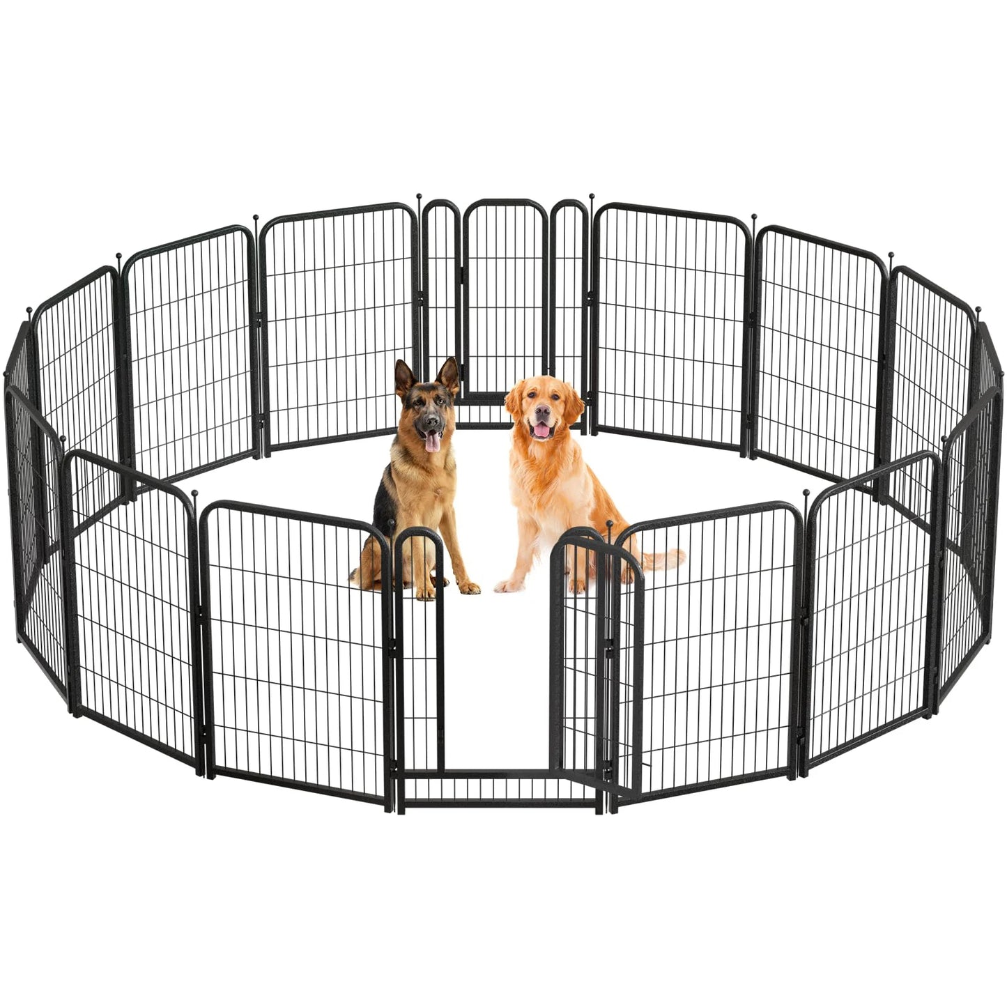 Dog Playpen Indoor & Outdoor Metal Dog Pen with Door
