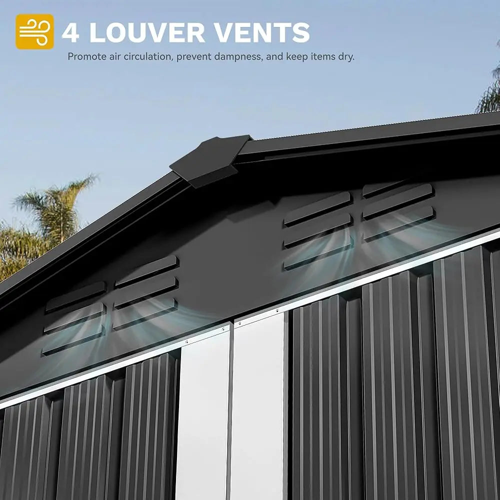 6x4 Ft Outdoor Storage Shed Ventilated With Locking Entry