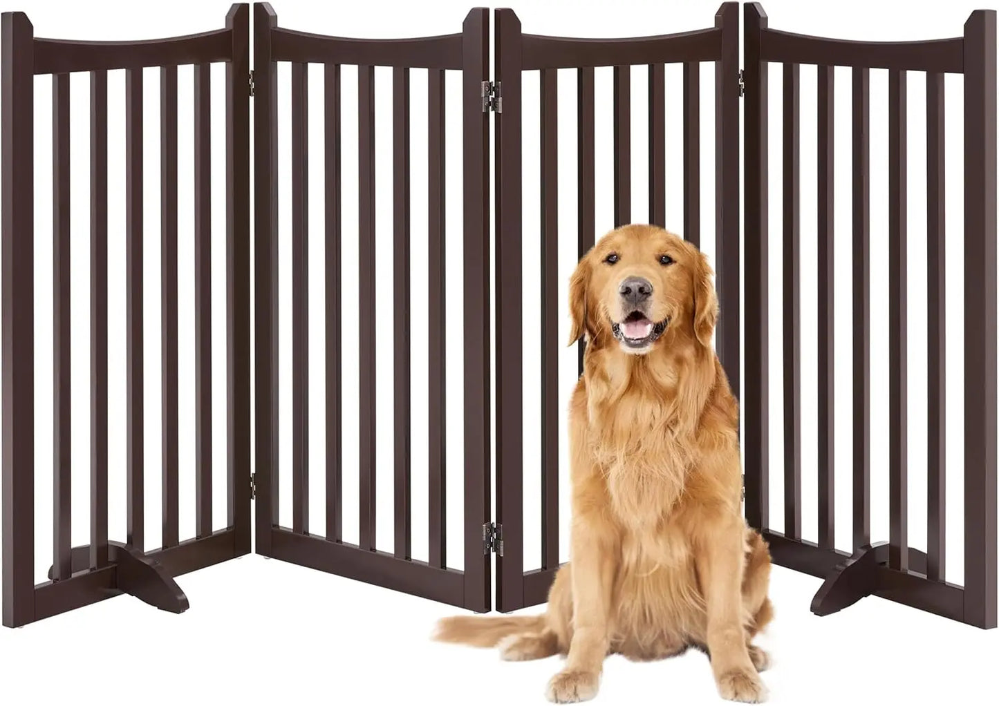36 H Extra Tall Freestanding Pet Gate 4 Panel Wooden Dog Fence