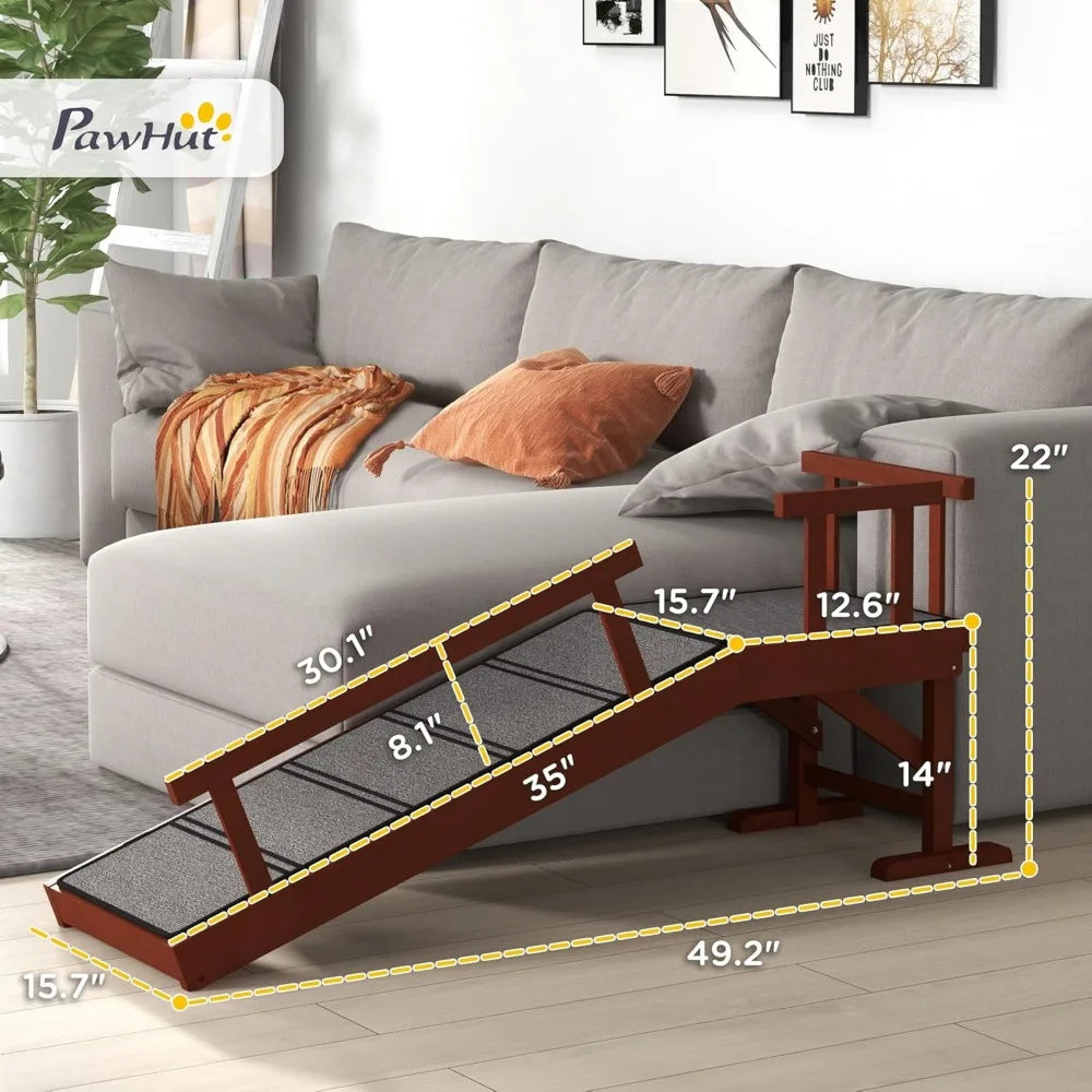 Dog Ramp and Stairs for All Dogs with Non-Slip Surface 49"