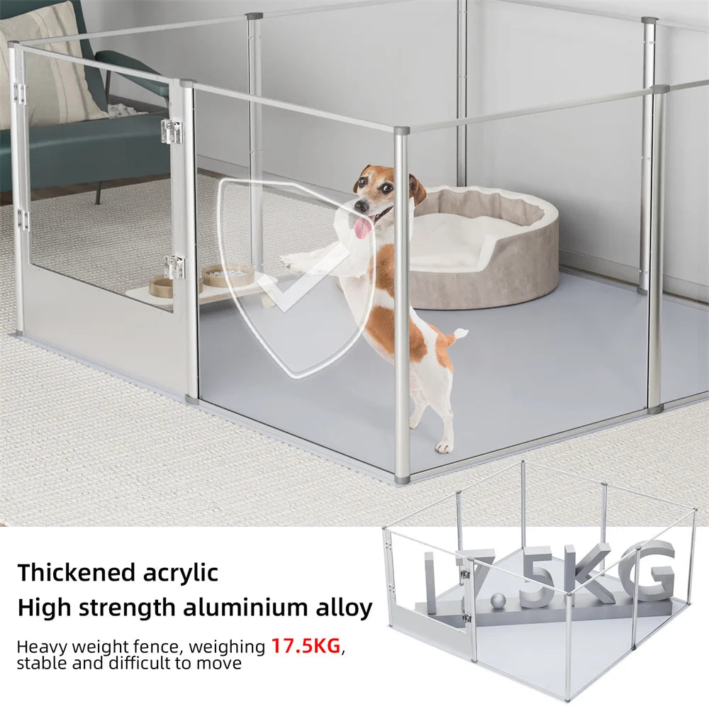 Extra Large Dog Playpen Acrylic Enclosure with Waterproof Pad