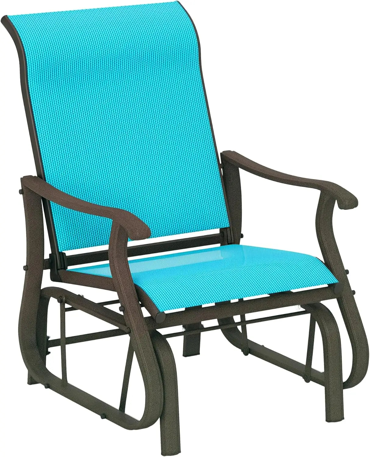 Outdoor Glider Chair With Steel Frame And Mesh Fabric