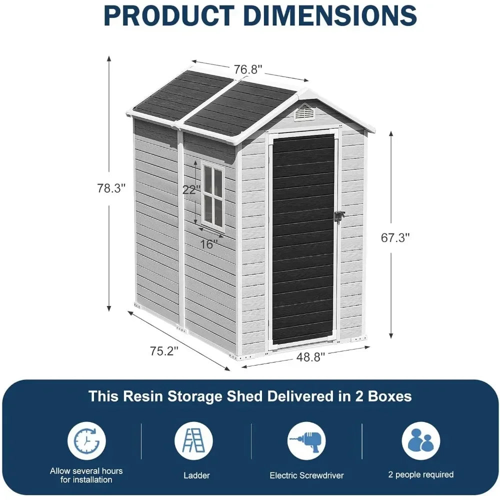 Waterproof Outdoor Shed with Floor & Lockable Door & Vents