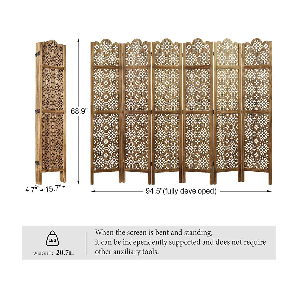 Folding Wood Carved Privacy Screens For Home And Office