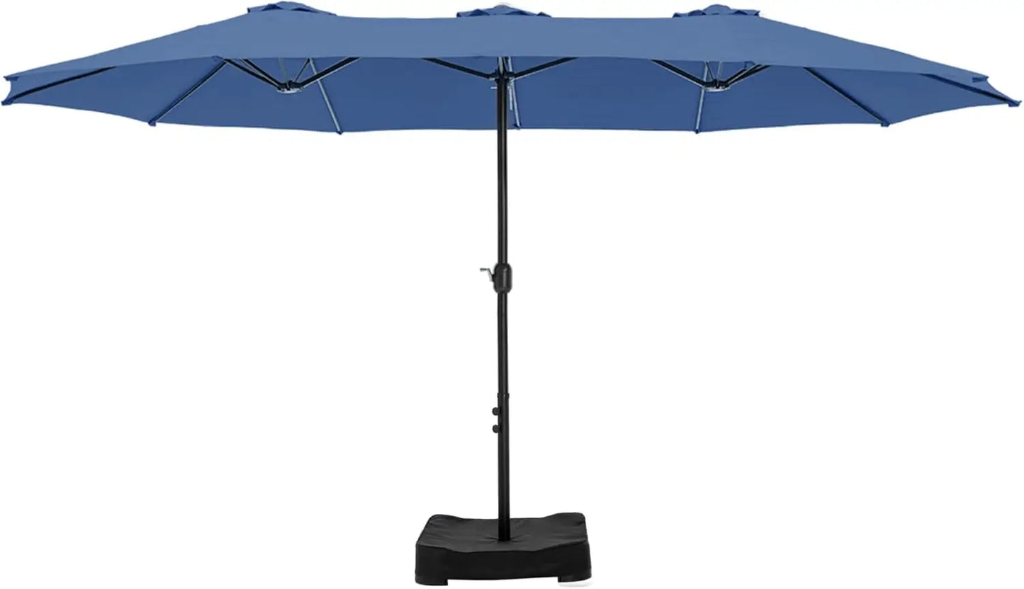 15ft Double Sided Patio Umbrella with Base Included
