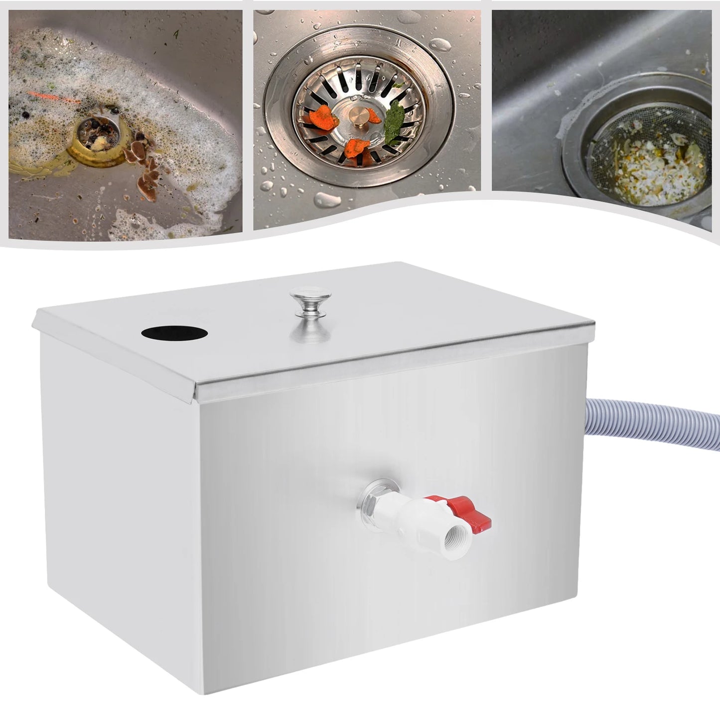 Grease Trap Interceptor Stainless Steel Waste Water Fat Separator Oil Separator for Kitchen
