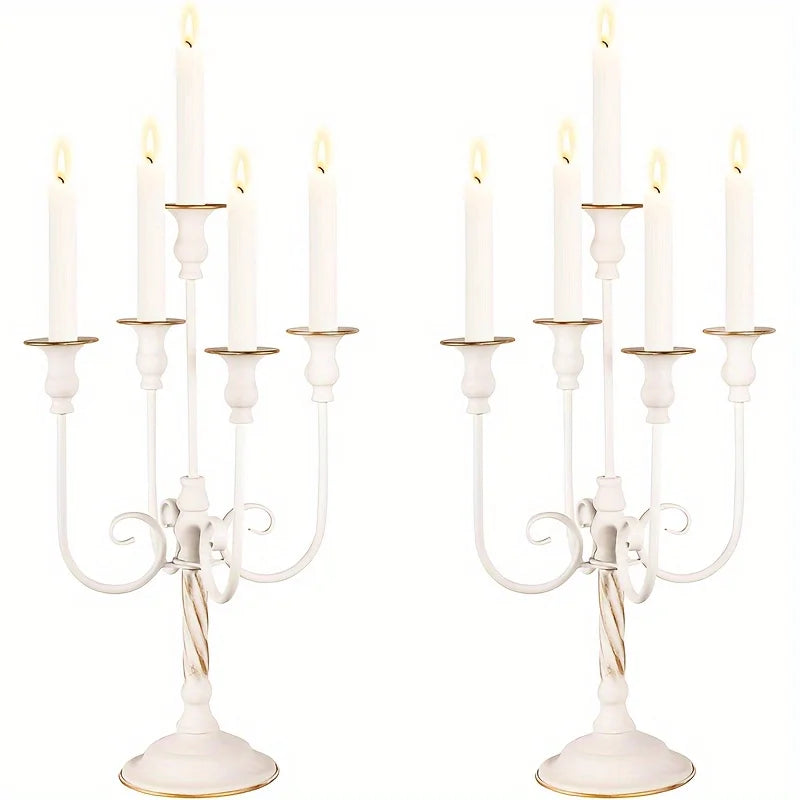 5 Candle Holders For Weddings And Banquets Iron Pillar Set