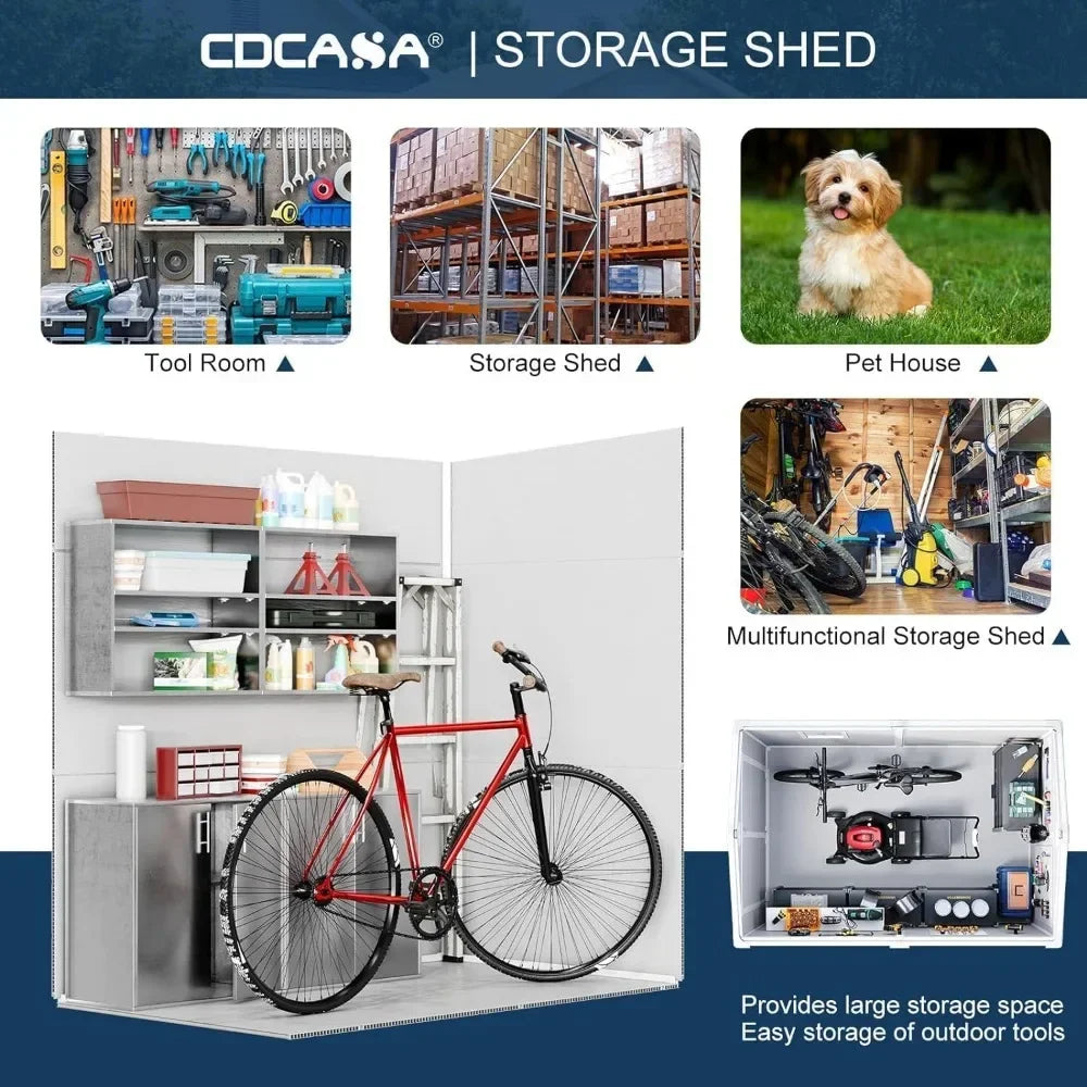 Waterproof Outdoor Shed with Floor & Lockable Door & Vents