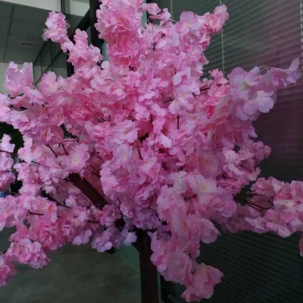 Artificial Cherry Weeping Cherry Blossom Tree Handmade Light Pink Tree Indoor Outdoor Home Office Party Wedding 5FT Tall