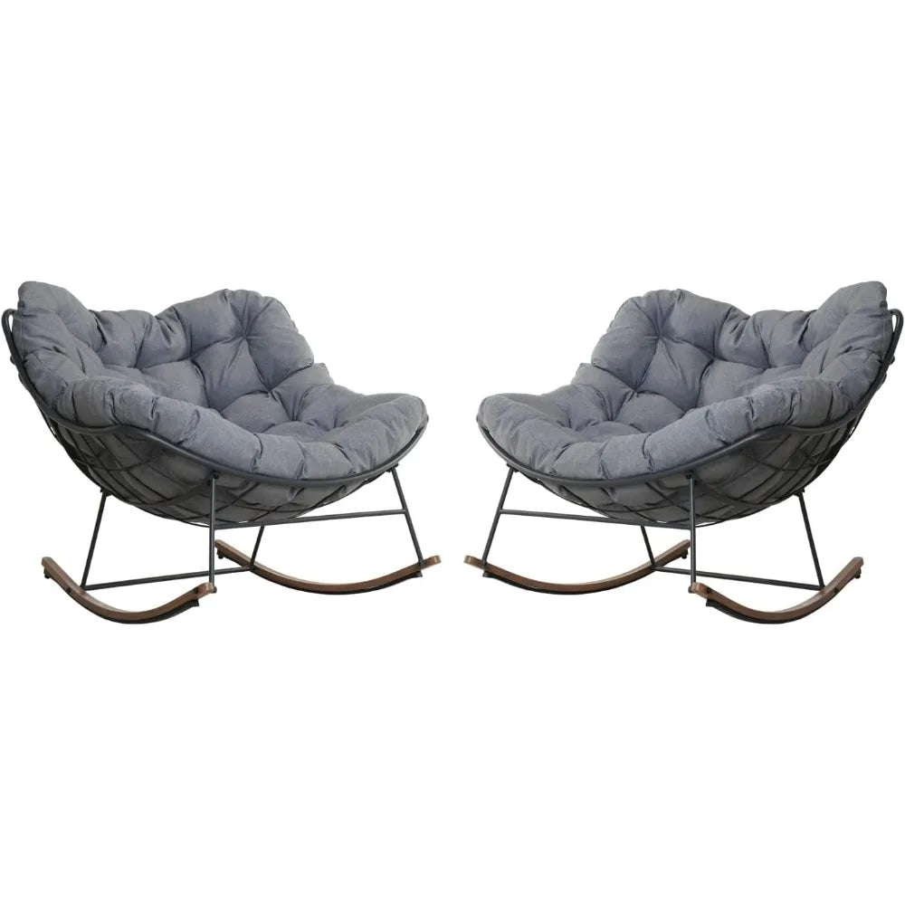 Royal Rocking Chairs Coated Outdoor Rocking Recliner Set