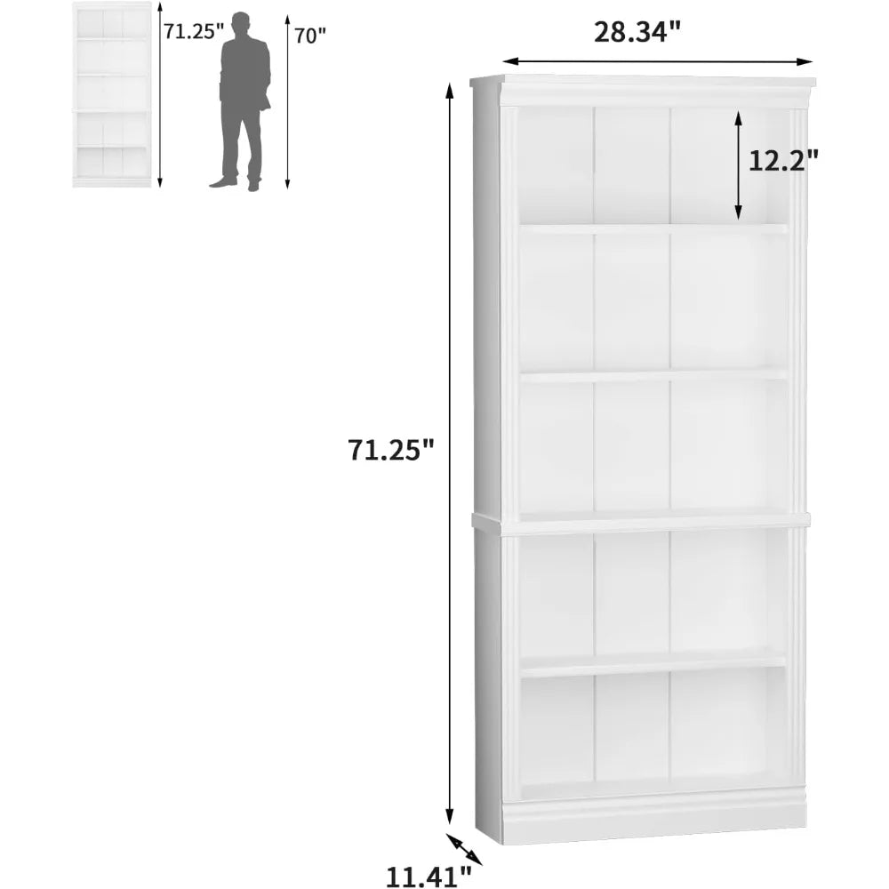 Five Tier Wooden Bookcase for Living Rooms Bedrooms Offices