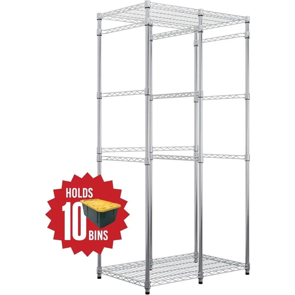 Bin Storage Rack for 12 Gallon Storage Totes Includes 10 Bins