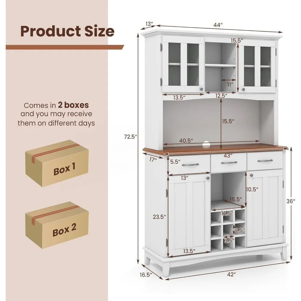 Kitchen Pantry Storage Cabinet, Freestanding Microwave Cupboard