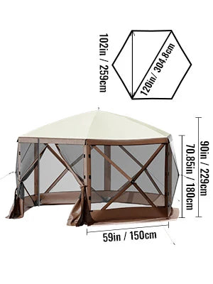 SucceBuy Pop Up Camping Gazebo 12x12 10x10 Sun Shade Tent