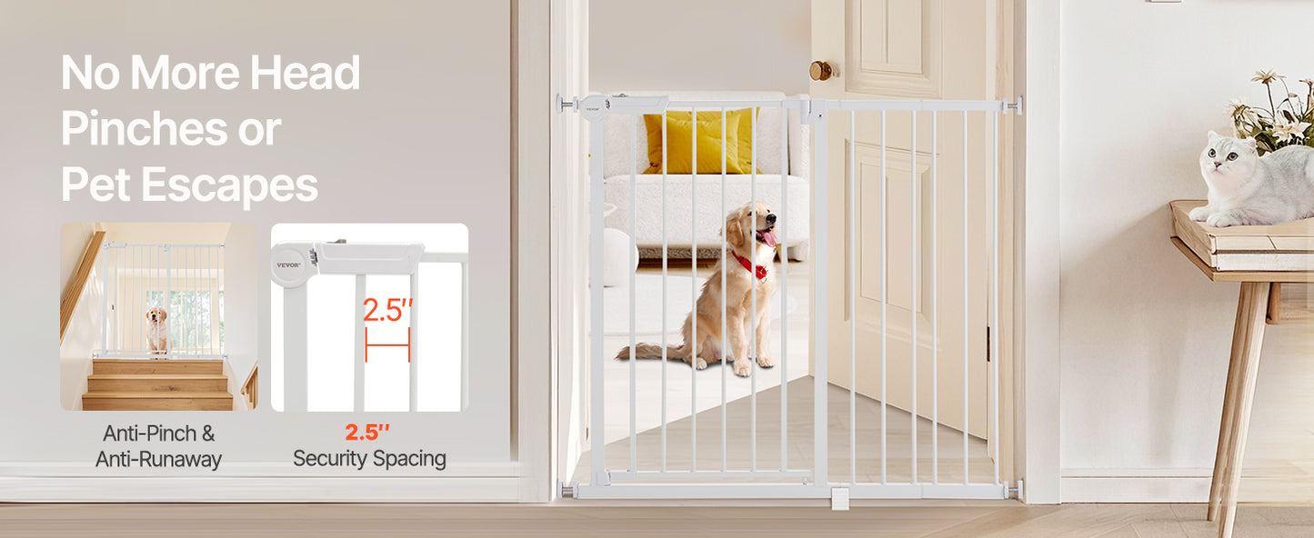 VEVOR Baby Gate 28 30 36 Inch High Walk Thru Pressure Mount