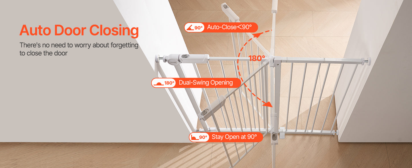 VEVOR Baby Gate 28 30 36 Inch High Walk Thru Pressure Mount