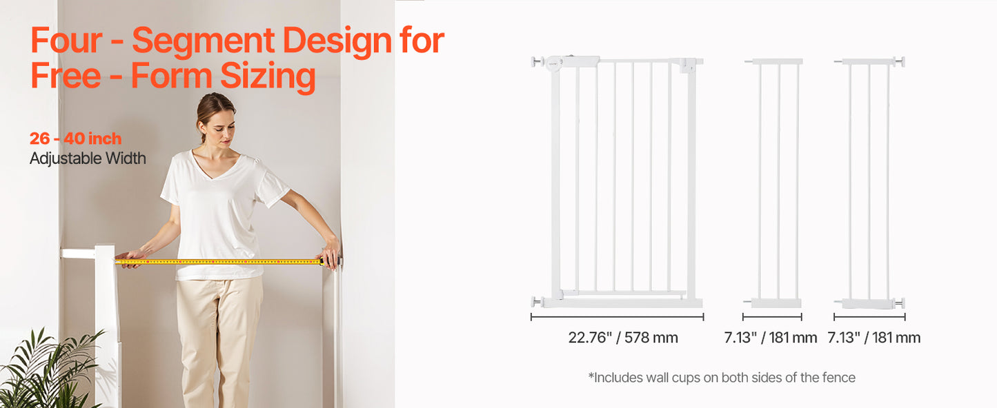 VEVOR Baby Gate 28 30 36 Inch High Walk Thru Pressure Mount