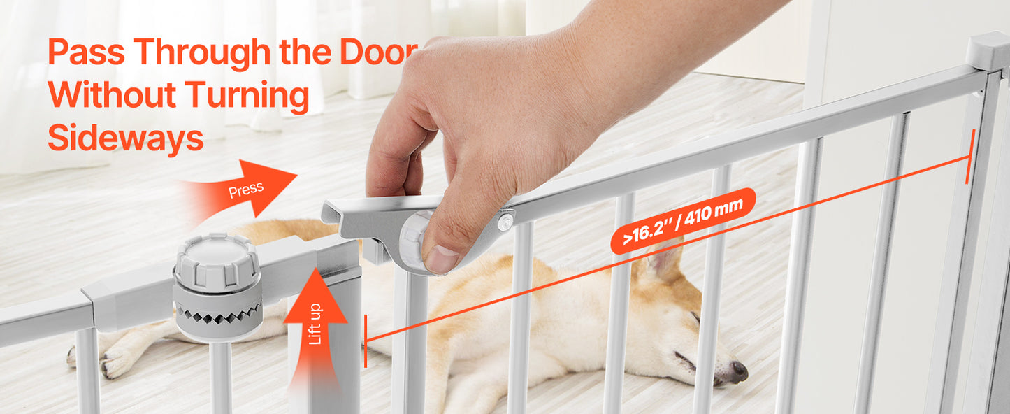VEVOR Baby Gate 28 30 36 Inch High Walk Thru Pressure Mount