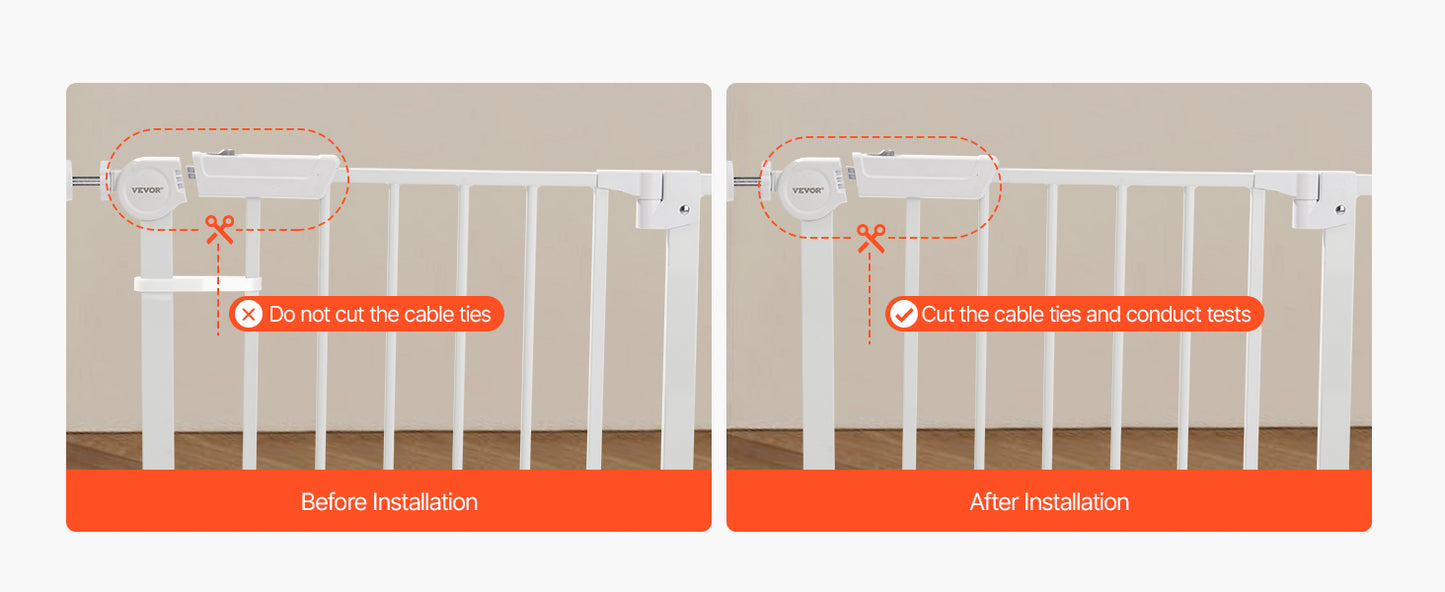 VEVOR Baby Gate 28 30 36 Inch High Walk Thru Pressure Mount