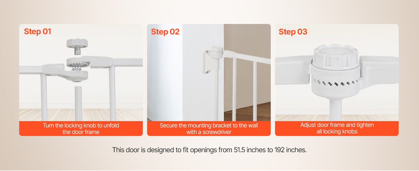 VEVOR Baby Gate 28 30 36 Inch High Walk Thru Pressure Mount