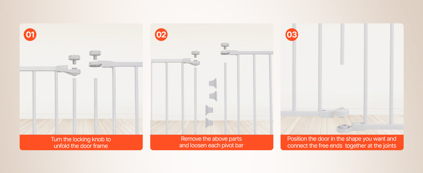 VEVOR Baby Gate 28 30 36 Inch High Walk Thru Pressure Mount