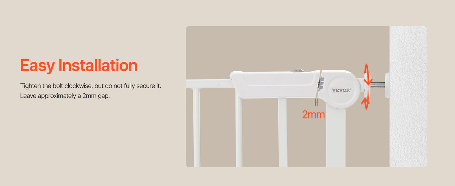 VEVOR Baby Gate 28 30 36 Inch High Walk Thru Pressure Mount