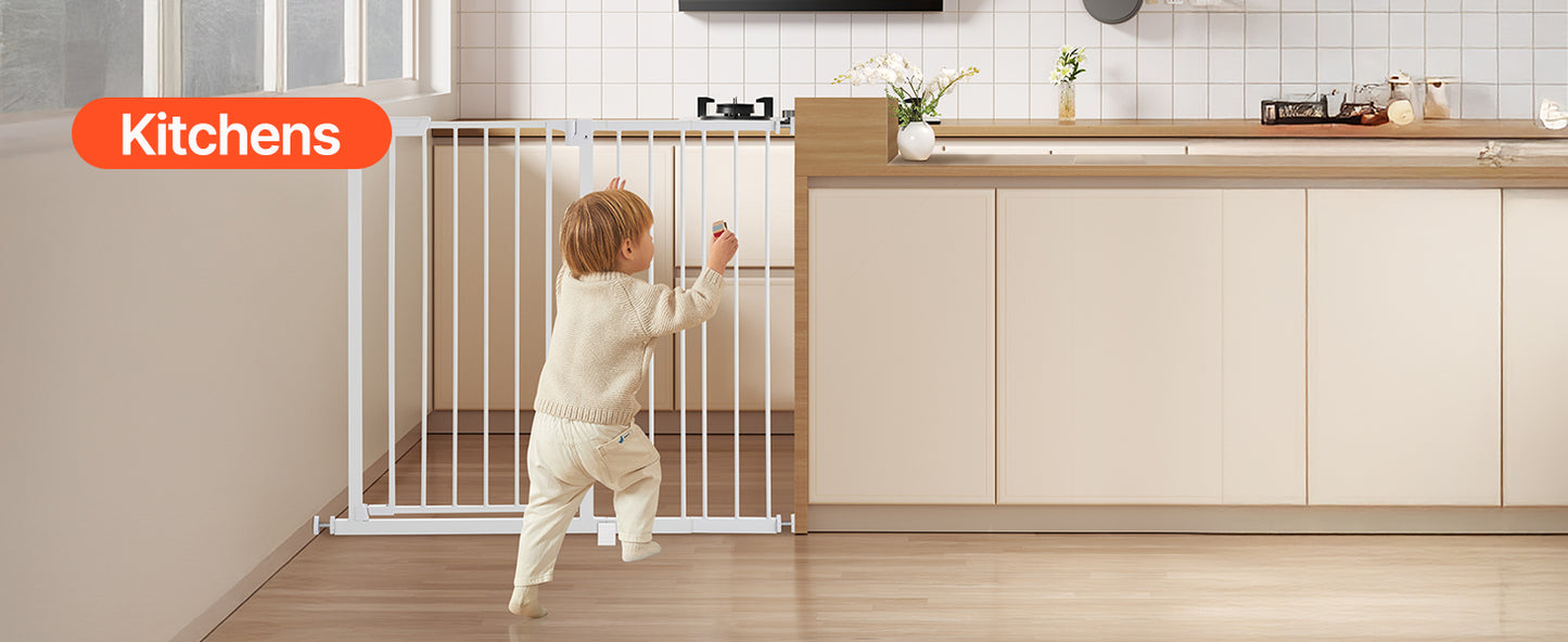 VEVOR Baby Gate 28 30 36 Inch High Walk Thru Pressure Mount