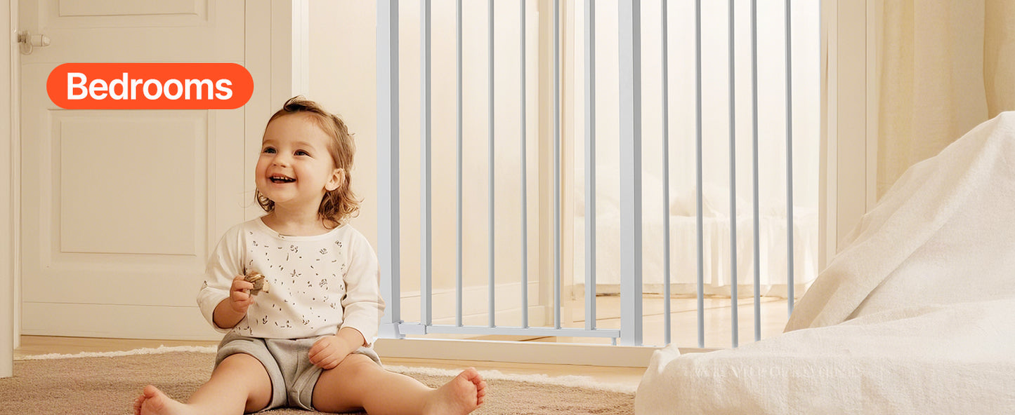 VEVOR Baby Gate 28 30 36 Inch High Walk Thru Pressure Mount