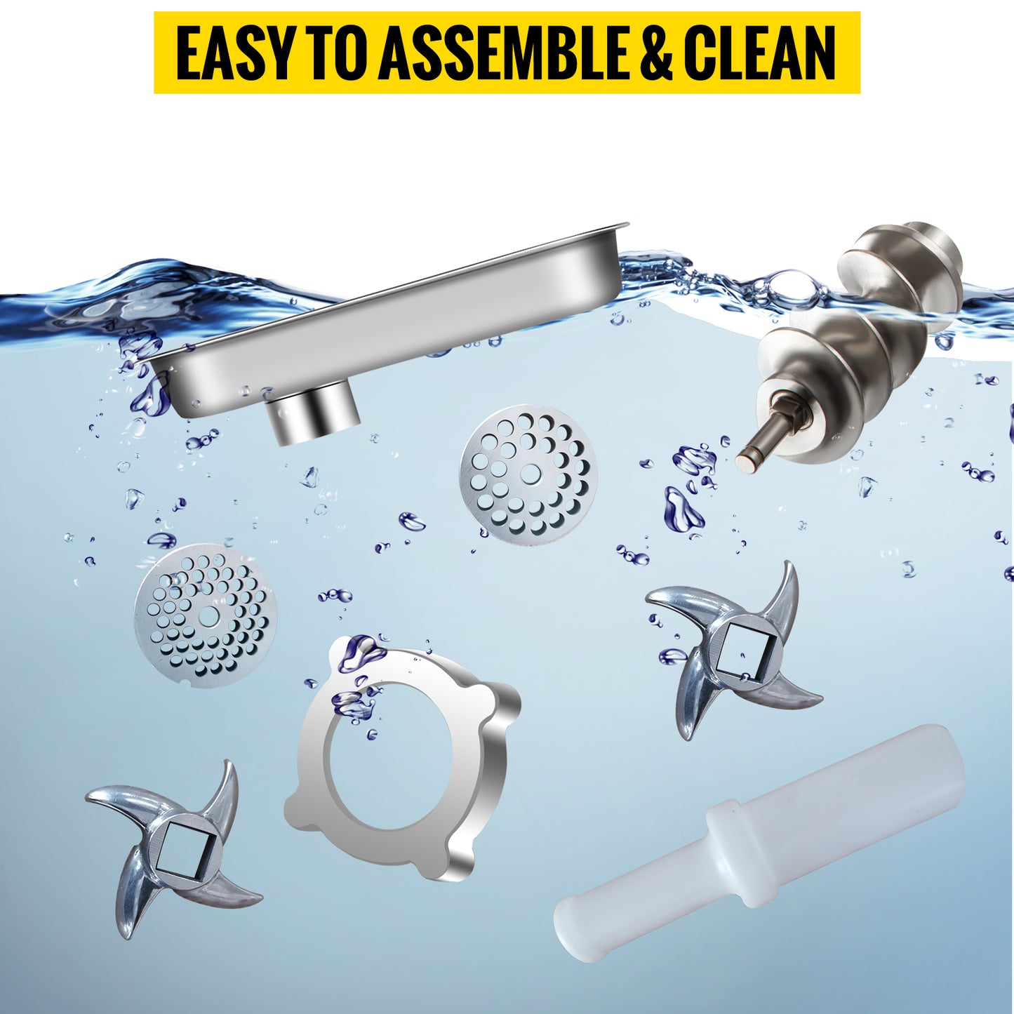 SucceBuy 250Kg/H Electric Meat Mincer Grinder Commercial Kitchen Chopper Food Processor Sausage Maker Machine Home Appliance