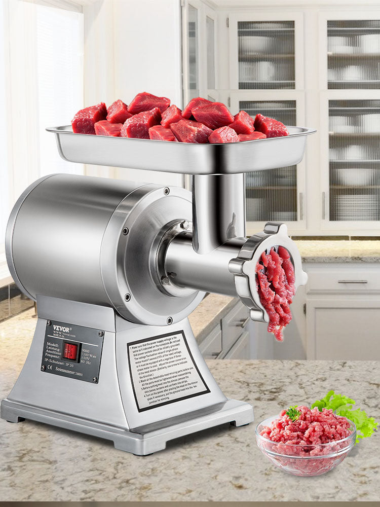 SucceBuy 250Kg/H Electric Meat Mincer Grinder Commercial Kitchen Chopper Food Processor Sausage Maker Machine Home Appliance