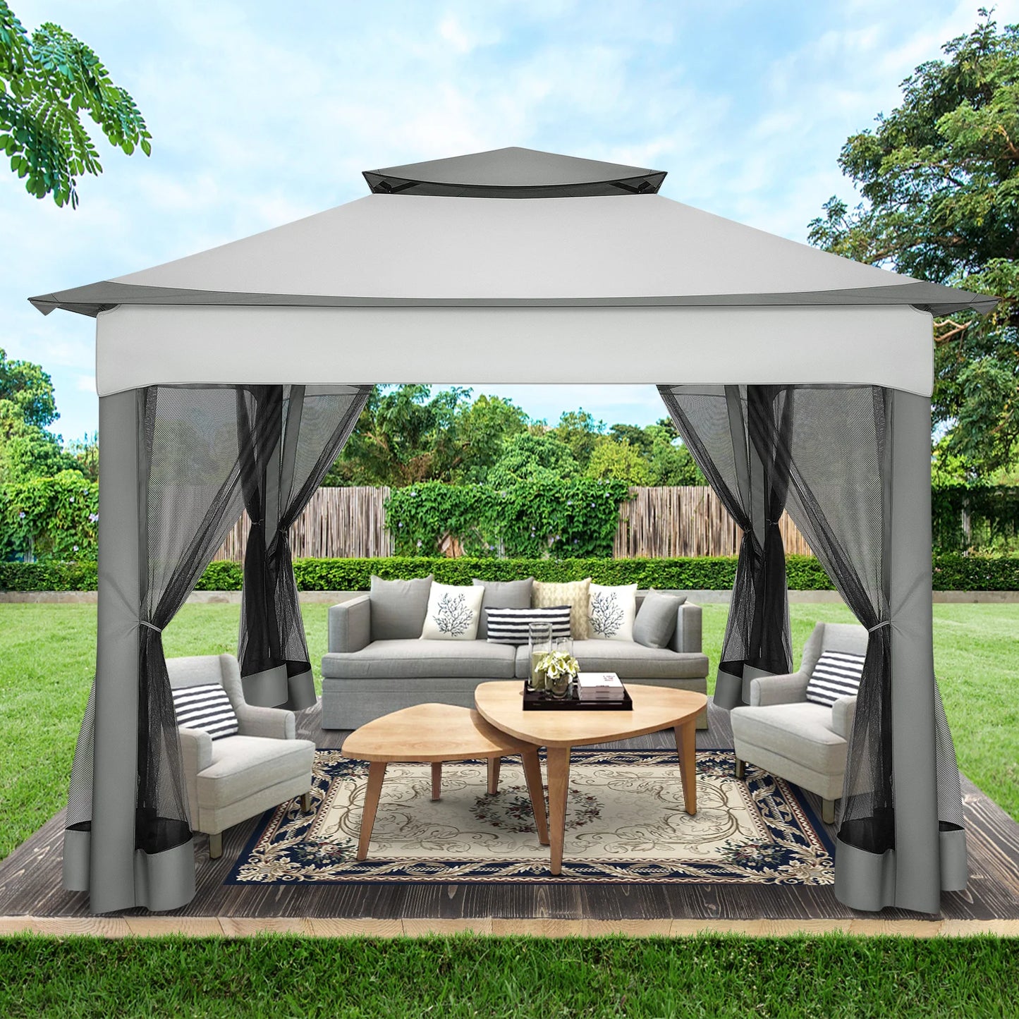12x12 Pop Up Gazebo With Mosquito Netting Outdoor Carry Bag