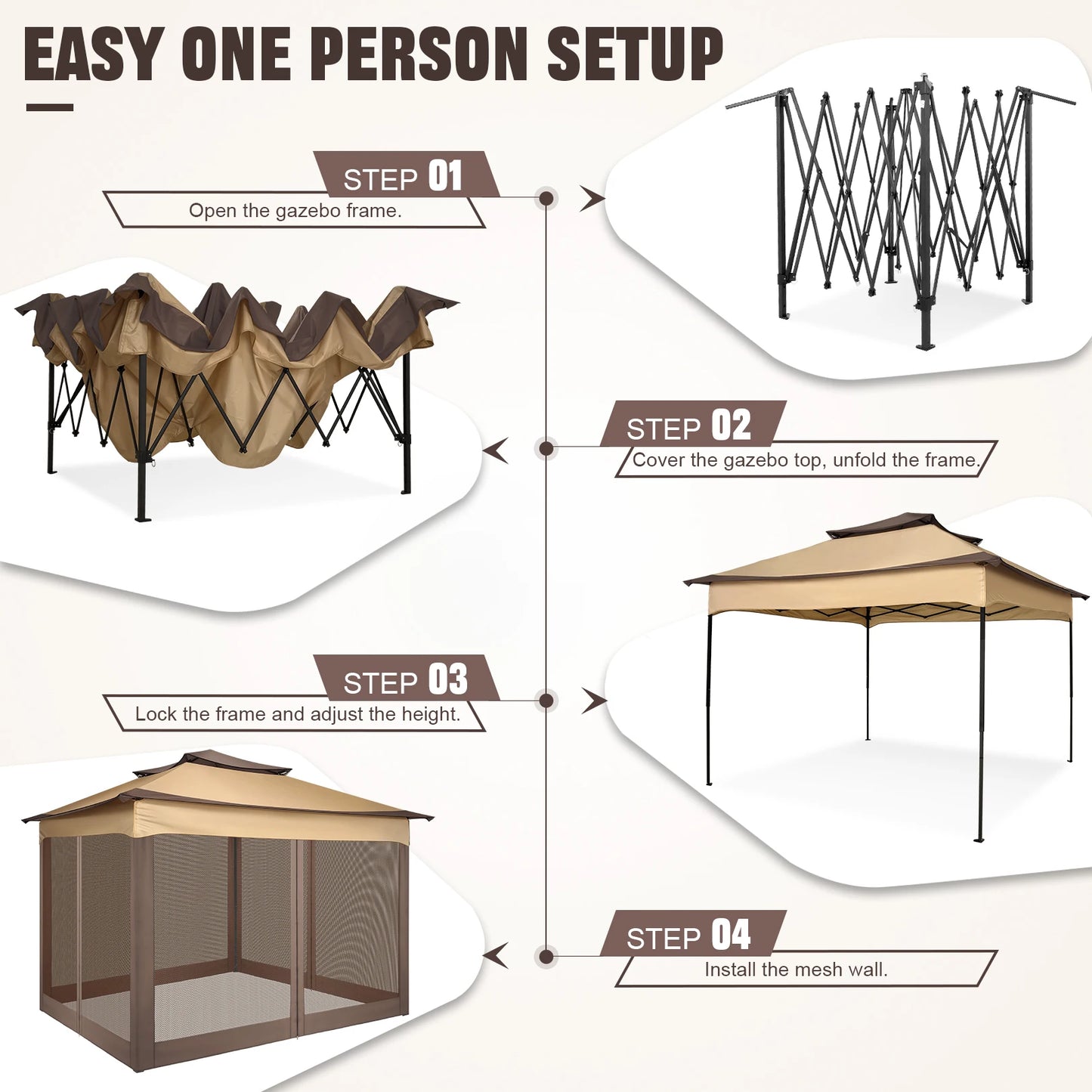 12x12 Pop Up Gazebo With Mosquito Netting Outdoor Carry Bag