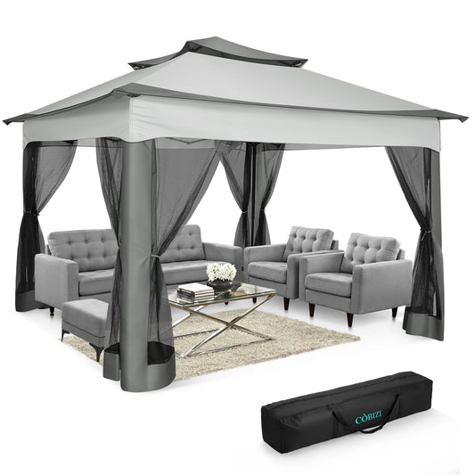 12x12 Pop Up Gazebo With Mosquito Netting Outdoor Carry Bag