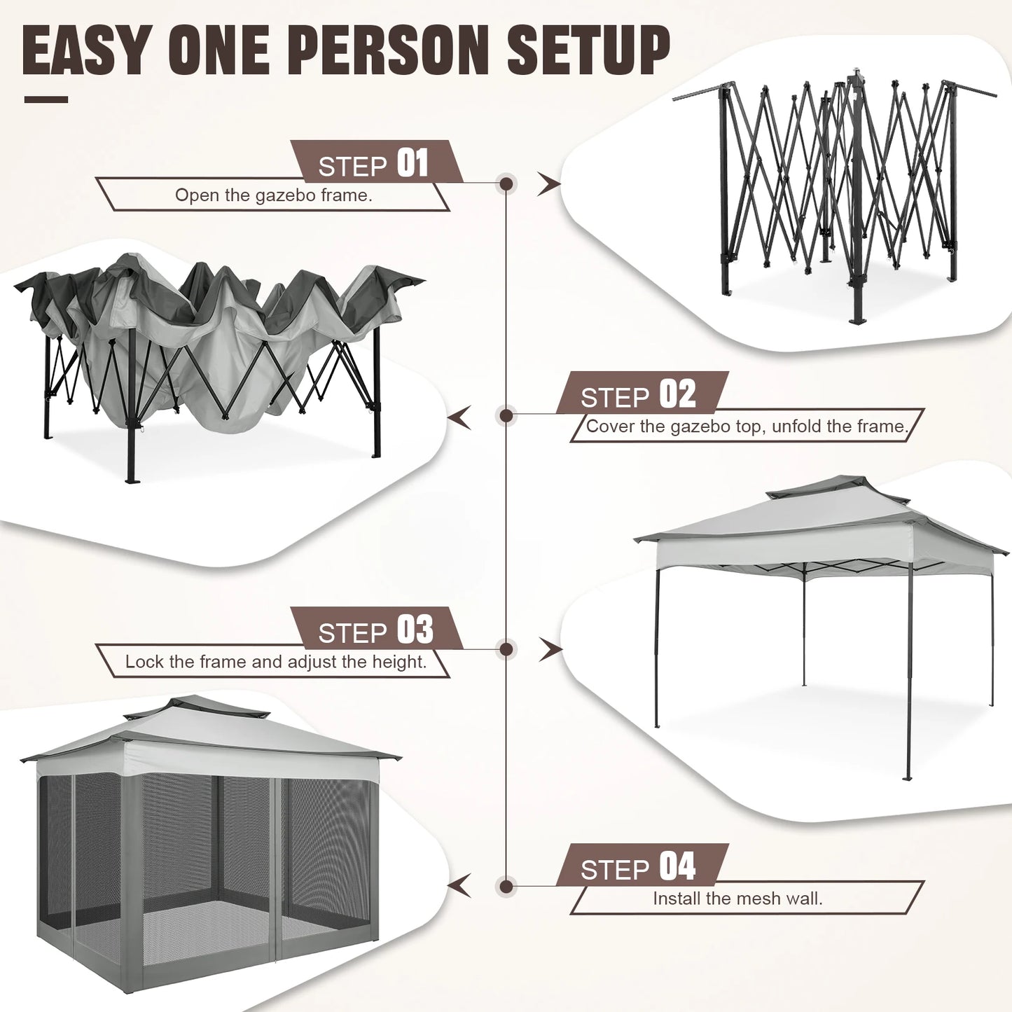 12x12 Pop Up Gazebo With Mosquito Netting Outdoor Carry Bag