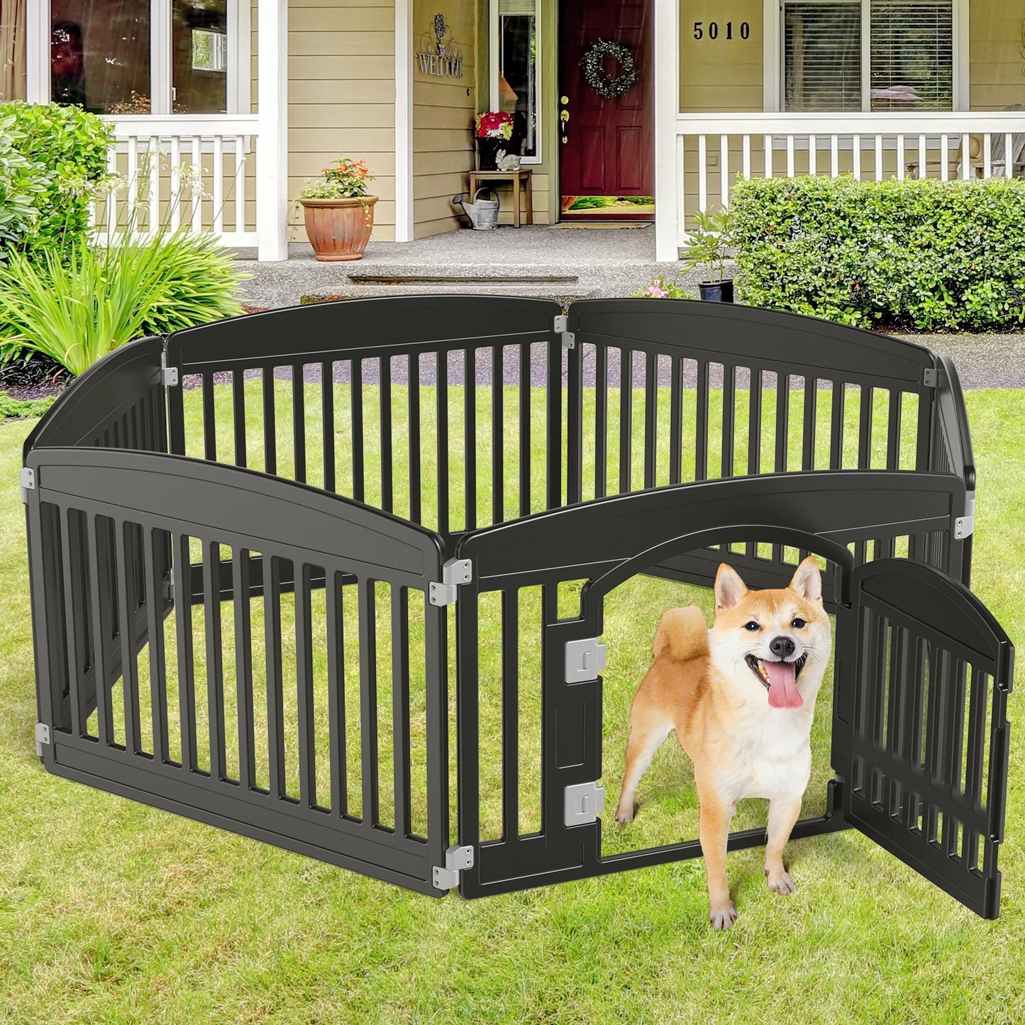 Six Panel Dog Playpen Safe And Secure Indoor Outdoor Fence