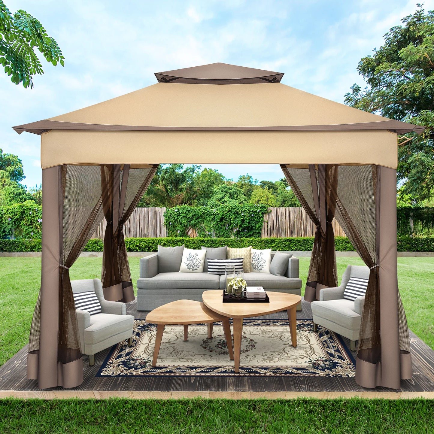 12x12 Pop Up Gazebo With Mosquito Netting Outdoor Carry Bag