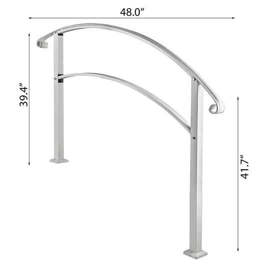 SucceBuy Wrought Iron Handrail For Outdoor Steps 1 Or 5 Kit