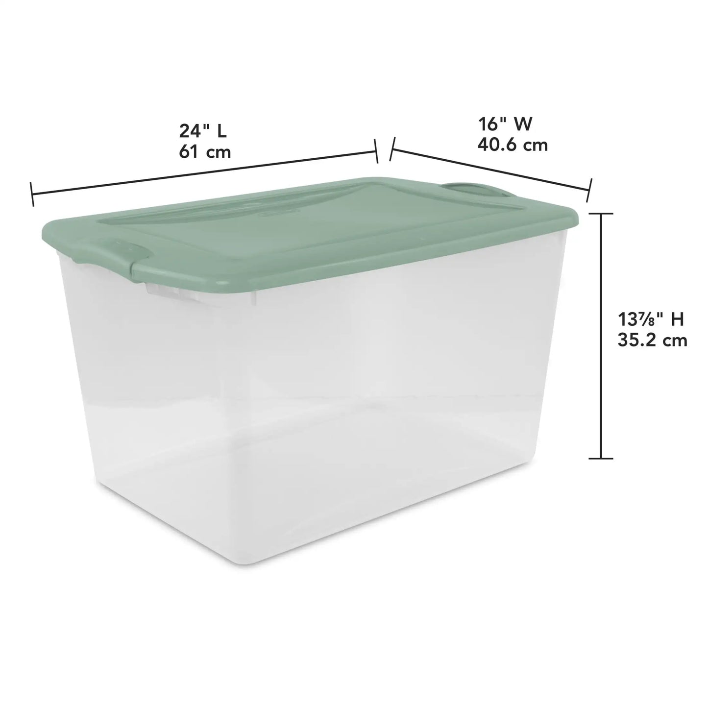 (4 pack) Sterilite Large Storage Bin, 66 Quart Clear Plastic Storage Container with Latch Lid, Blue