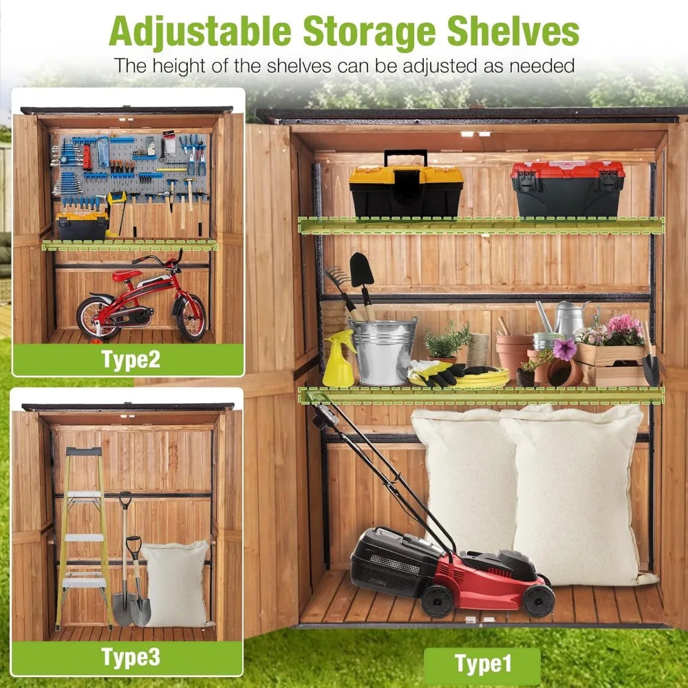 4.6x2.42 Foot Outdoor Storage Shed with Metal Frame Shelves
