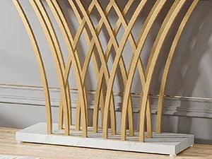 Tribesigns 59 inch Gold Console Table, Modern Entryway Table with Grid-Shaped Metal Base for Entrance, Hallway, Entryway