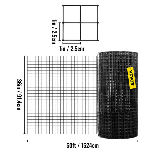 Welded Wire Vinyl Coated Chicken Mesh 1x1 16 Gauge 24x50