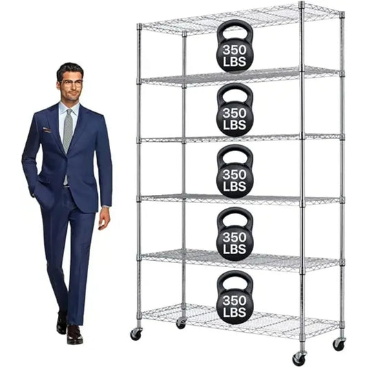 Metal Wire Shelving Unit With Wheels 4 Tier Garage Storage