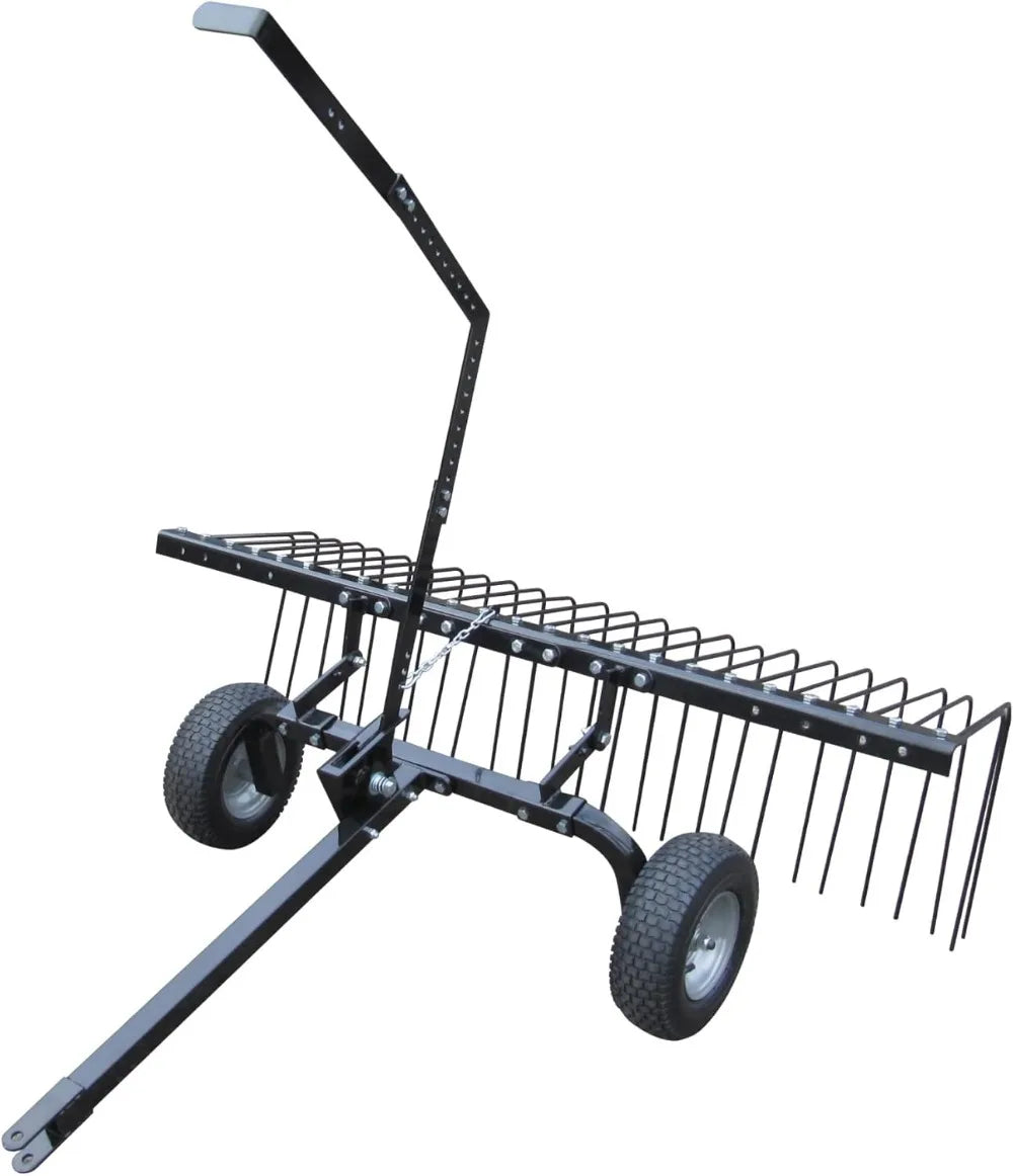 Yard Tuff Pine Straw Rake Heavy Duty Steel Sweeper 60 Inch