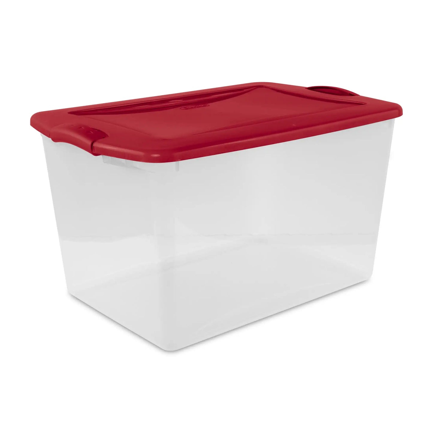 (4 pack) Sterilite Large Storage Bin, 66 Quart Clear Plastic Storage Container with Latch Lid, Blue