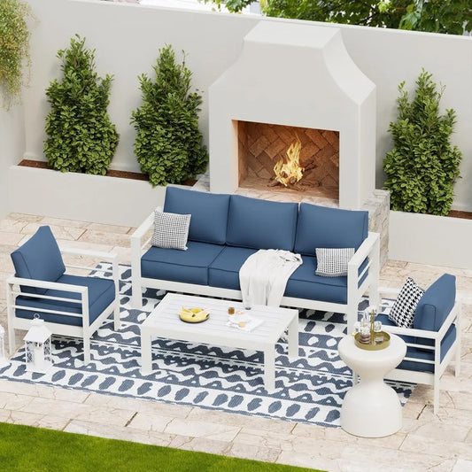 Aluminum Patio Furniture Set Outdoor Couch and Chairs Set
