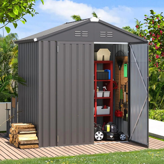 Spacious Storage Shed with Lockable Doors for Backyard
