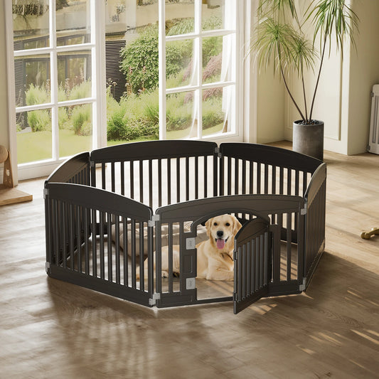 JHK Plastic Dog Playpen 6 Panel 24 Inch Expandable Fence